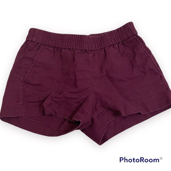 J. Crew Pants - J.Crew Maroon Elastic Shorts